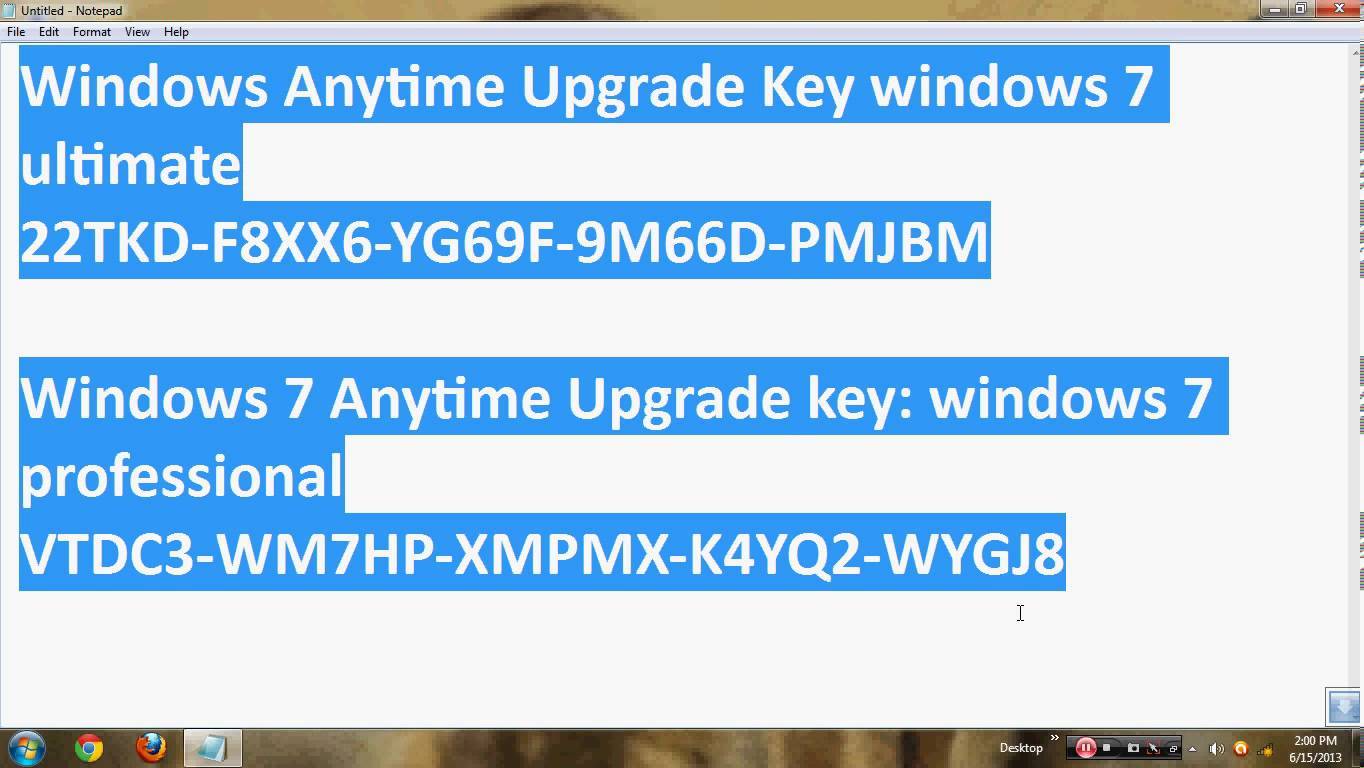 Serial key for windows 7 ultimate